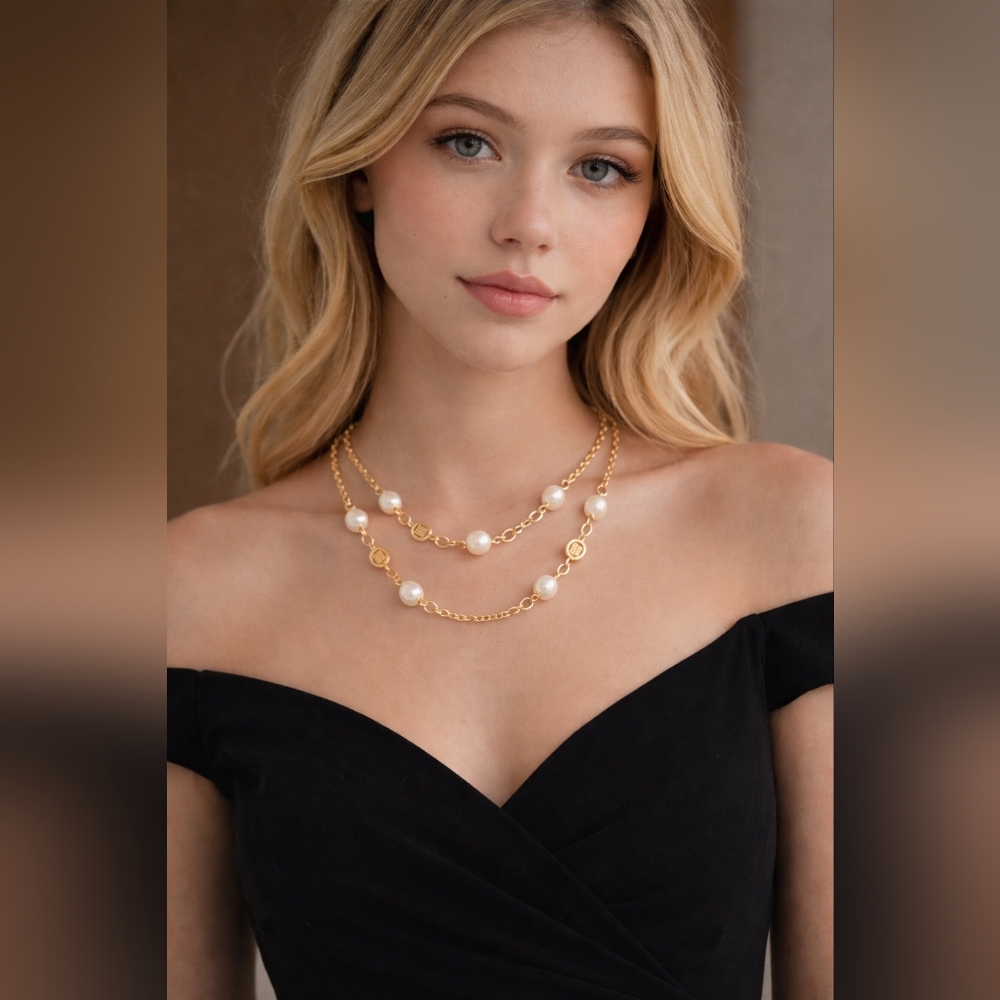 GIVENCHY 4G Gold Plated Pearl Necklace